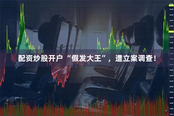 配资炒股开户 “假发大王”，遭立案调查！